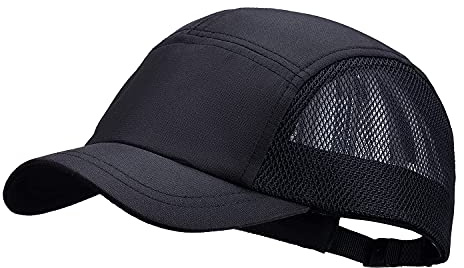 Clape Mesh 5 Panel Short Brim Baseball Cap Summer Short Peak Running Hat