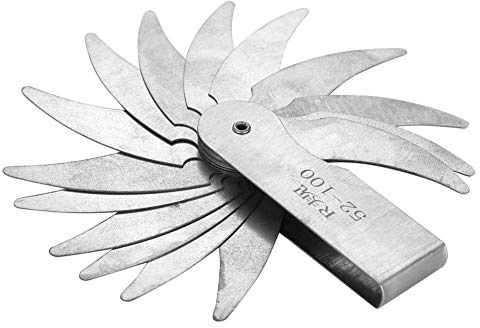 Radiemätare, R0,3-1,5/ R1-6,5/ R7-14,5/ R15-25//R25-50/R52-100 mm rostfritt stål radie filémätare (R52-100 mm)