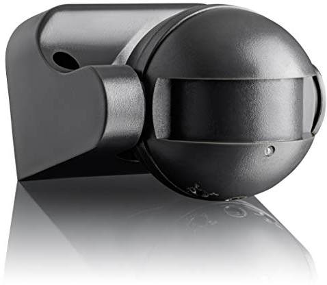 SEBSON High Frequency Motion Detector Outdoor, Anthracite, IP54, 15m/180°, HF Sensor, 1200W Incandescent, 300W LED, Swivelling, 87x93x60mm