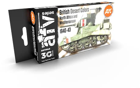 AK Interactive AFV Series 3G Acrylic Paint Set - British Desert Colors North Africa and Mediterranean 1940-43 (AK11646), Grey