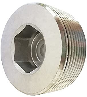 Pysrych Stainless Steel 304 Hex Socket Pipe Plug 1-1/4 NPT Male 1pc