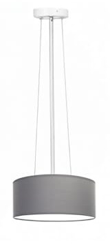 Aigostar Plafones de Techo 2*E27 Max 60W Lámpara Techo Tela para Pasillo, Dormitorio, Sala de Estar, Comedor, Cocina Ø38*16 cm Gris, Sin Bombilla
