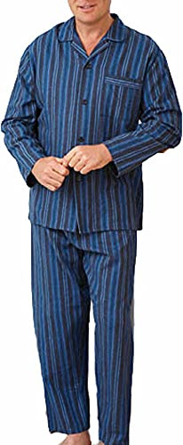 men's Champion Cambridge Cotton Pyjamas nightwear (Blue (Striped, S (36-38''))