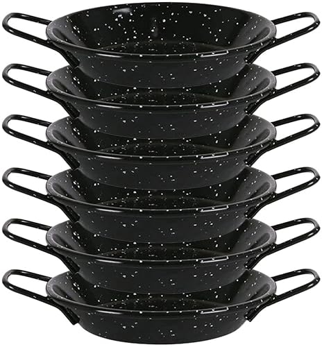 Lot de 6 poêles à paella antiadhésives avec poignées/casserole à induction 15 cm