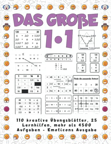 Das große 1*1 - 110 kreative Übungsblätter, 25 Lernhilfen, mehr als 4500 Aufgaben - Emoticons Ausgabe: Wechselnde Aufgabentypen, langsam steigender Schwierigkeitsgrad - motivierende Erfolgserlebnisse
