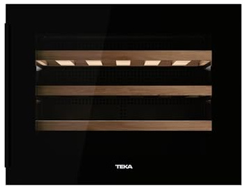 Teka - Vinoteca - Enfriador de vinos empotrable con capacidad para 24 botellas y control de temperatura ajustable - Modelo Sommelier RVI 10024 GBK