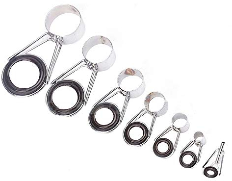 7 Stuecke Angel Fuehrungen TIPP 7 Grössen Teleskop Spitze Reparatur Kit Linie Ringe Set