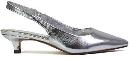 Womens Kitten Heel Court Shoes Ladies Low Heel Slingback Sandals Pointed Closed Toe Party Bridal Evening Pumps Size 3-8