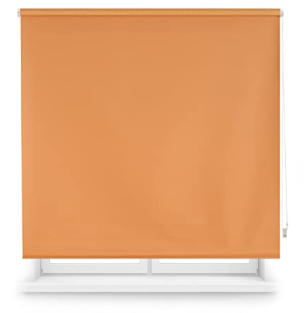 Decorblind | Thermo-Verdunkelungsrollo, Maße: 120 x 230 cm, Breite x Länge/Maße Stoff: 117 x 225 cm, einfarbiges Verdunkelungsrollo, einfarbig, Orange, einfache Montage an Wand oder Decke