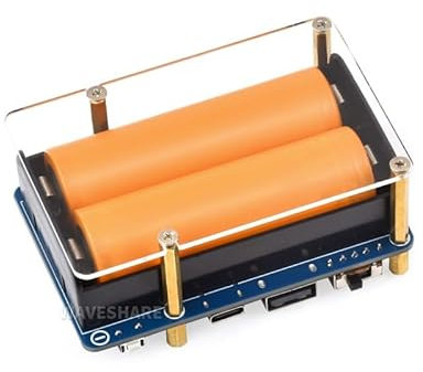 UPS HAT (D) Compatible avec Raspberry Pi Prend en charge la batterie 21700 Li (non incluse) Alimentation sans interruption 5 V Broches Pogo Connecto Prend en charge la charge et la sortie