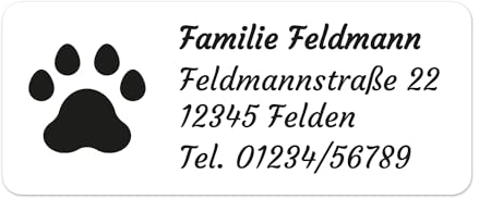 foliado® Adressaufkleber mit Wunschtext & Motiv personalisierbare Klebeetiketten Namensschild selbstklebend für Briefe, etc. | wasserfest | Digitaldruck (48 x 20 mm) APD-062 (60)