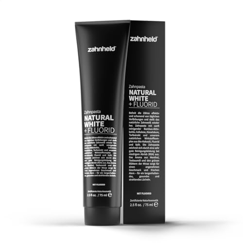 ZAHNHELD® Zahnpasta Natural White | Mit Fluorid | Minzgeschmack | Für eine täglich effektive Zahnpflege | Stärkt den Zahnschmelz | Mit 4 Bausteinen für hellere Zähne