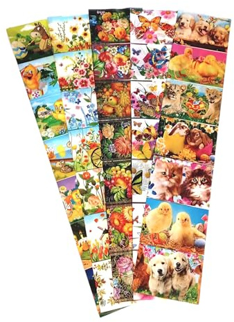 Schrumpffolie Ostereier Set Blumen Tiere Märchen – 5 Streifen für 35 Eier – Eier verzieren DIY – Ostereier dekorieren – Set Nr. 20.17.25.30.21