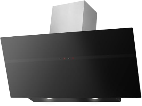 Amica KHF 695 630 S Kopffreihaube, 90 cm breit, 795 m³/h, 3 Leistungsstufen, SensorTouch, Nachlaufautomatik, schwarz/Edelstahl