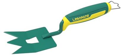 Laborgne, Binette Trident à Main Duopro, Outil de Jardinage Ergonomique avec Manche Bi-Matière, Idéal pour Désherber et Aérer le Sol, Verte, Parfait pour les Jardiniers Amateurs et Professionnels