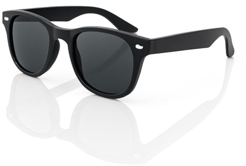 WS UK Adults Classic Sunglasses with UV400 Protection - Unisex (Black)