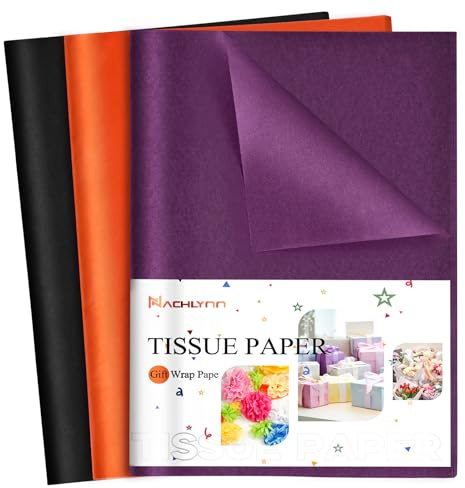 NACHLYNN 90 Blatt Halloween Geschenkpapier Seidenpapier 35 x 50 cm Geschenkpapier Kunst Seidenpapier Basteln für Halloween Feiertage Basteln Geschenke Dekor
