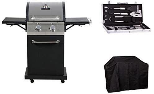 Parrilla de Barbacoa de jardín de Acero Inoxidable, Parrilla de Gas propano para Barbacoa con Quemador, con estantes Plegables, Parrilla de Barbacoa Estilo gabinete de Gas para Exteriores, Patio,