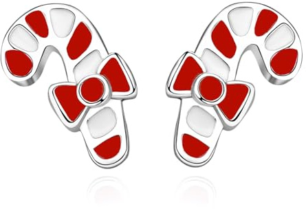 Julgransörhängen med renar och snögubbe jultomten för kvinnor 925 sterling silver örhängen jul mutter örhängen julsmycken presenter till kvinnor flickor, Kubisk zirkonia