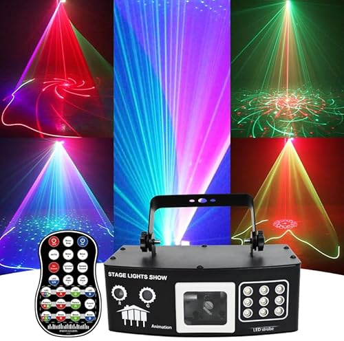 DJ-Lichter, Bühne Party Licht RGB mit Beam Scan Effekt, Auto, Musik Sound, Remote-DMX Steuerung für Party Disco Lichter Hochzeit Club Bühne und DJ Beleuchtung