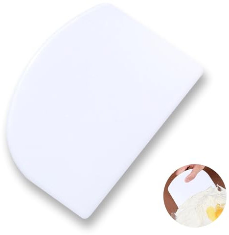 CALLYSONIC Biglietti per pasta, spatola per pasta, raschietto da cucina, raschietto per pasta, raschietto in plastica per pasta, formaggio, torte, pizza, cioccolato, bianco, 1 pezzo, 12 cm x 9 cm