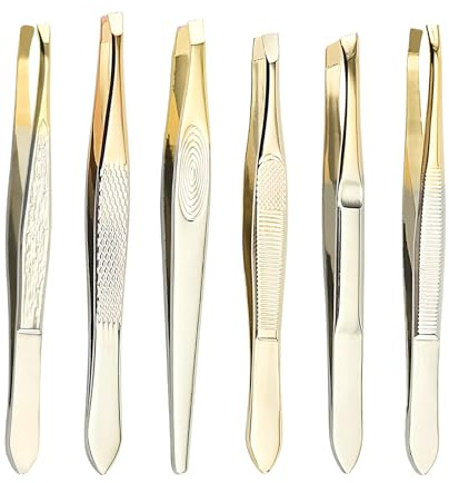 Pinzas Depilar Profesionales, Pinzas Cejas Acero Inoxidable, Eyebrow Tweezers, Pinza de Depilar Cejas, para Pelos Faciales, Cejas Pestañas, Pelo Encarnado