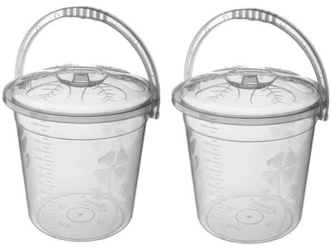 Best House | Plastic Bucket with Lid Handle | 5 Litres | CLEAR | 2 Pcs | Household Bucket | Storage Buckets Bin Container, Multipurpose Use for Home, Garden and Workshops (Pack of 2)