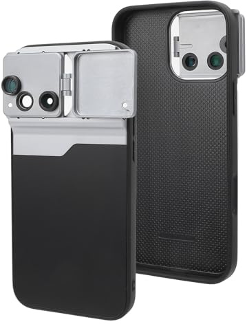 Obiettivo Fotocamera per Telefono 16 Pro con Custodia, Obiettivo Fotocamera Universale con Clip, Teleobiettivo 2X e Obiettivo Fisheye Macro 10X con Copertura Magnetica per 16
