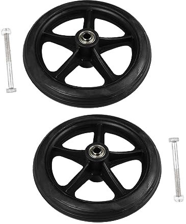 SHINEOFI 2pcs Wheelchair Front Wheels Solid Tire Small Wheel Accessories for Elders
