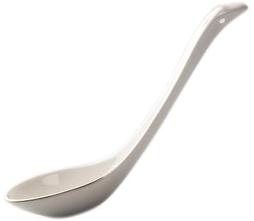 Löffel, eleganter Keramiklöffel, weißer Kleiner Löffel, Langer Griff, Keramik, Goldrand, Bone China, Kleiner Rührlöffel, Suppenlöffel, Schöpflöffel aus Porzellan, 4-teilig, Suppenl