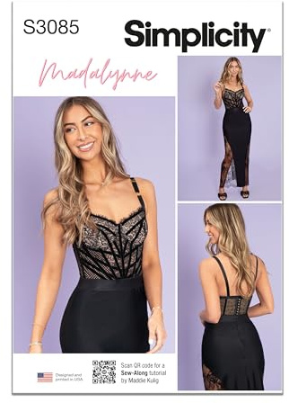 Enkelhet sömnadsmönster SS3085AA damklänning korsett av Madalynne Intimates AA (XS-S-S-M-L-XL)
