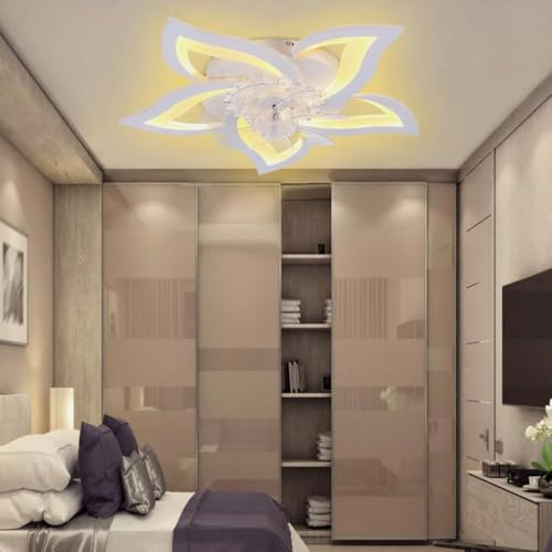 Blendra 64cm LED Ceiling Fans with Lights & Remote - Modern Quiet 6 Speeds Ceiling Fan, 3 Dimmable Ceiling Fan for Bedroom, Living Room,Kitchen,Energy-Efficient & Stylish Design