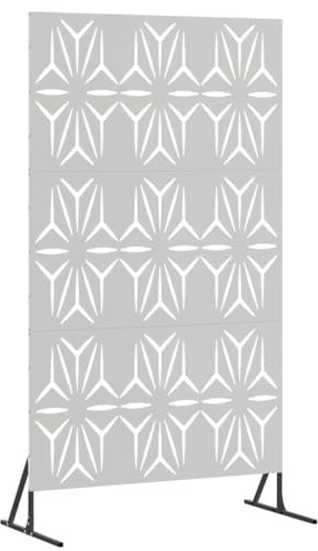 vidaXL Schermo per Privacy 100 x 50 x 180 cm Acciaio zincato Argento | Struttura in acciaio zincato, resistente e durevole al caldo, Si presenta bene con il suo motivo a petali,