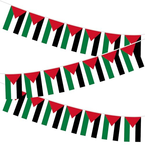 30 Drapeaux Palestiniens de 10 Mètres de Long Bannière Palestine Compétition Internationale Stand Décoration de Clôture de Jardin Décoration de Fête à Thème Décoration de Maison Décoration de Défilé