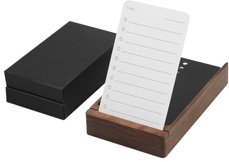 Yuecuu Undatiert To Do Liste Set con 100 carte e legno di noce, per piani di lavoro, obiettivi di fitness e obiettivi di apprendimento