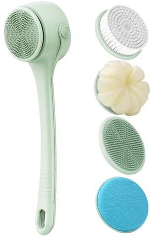 Huayeex Brosse de Douche Électrique, Brosse de Nettoyage Intensive, Nettoyeur Automatique Rotatif pour le Corps Soin de Peau SPA Douche Hommes Femmes