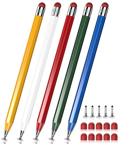 DAXINGXING 5 PCS Stylus Pen for Touchscreen,Octagonal Retro Design,Stylus Pen High Precision High Sensitivity Compatible with iPhone/iPad/Android Tablets Works with Capacitive Touchscreens