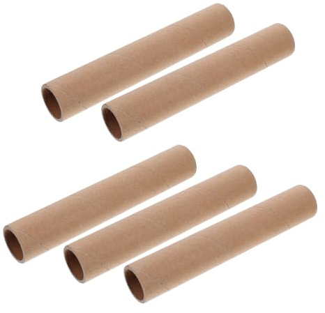 SAFIGLE 5 Stück-pack Runde Pappröhren aus Papier für Versand und Transport | Zylindrische Ausführung, Schlichtes Design, für Dokumente, Poster, Karten, Baupläne und Kunstwerke