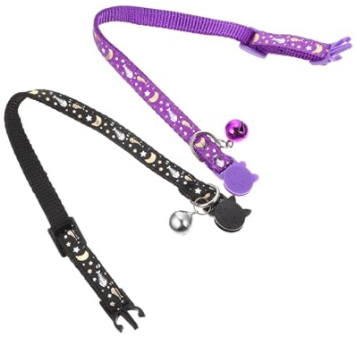 Hemobllo 2pièces Collier Réfléchissant pour Chat Phosphorescent Ajustable Lot de Accessoires pour Animaux De Compagnie