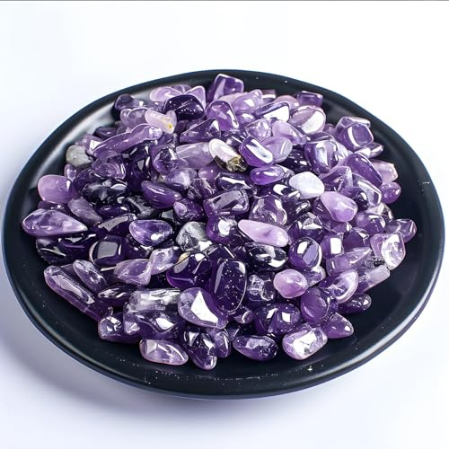 Amethyst Trommelsteine 7 mm, 170 g Klein Halbedelsteine & Heilsteine Naturstein, Edelsteine Set Mineralien, bunte Glückssteine, Handschmeichler, Ziersteine, Schmucksteine, Crystal Stone