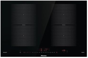 Hisense I8455C Plaque de cuisson à induction, 80 cm, 4 zones, vitrocéramique, noir, commandes avant, contrôle tactile