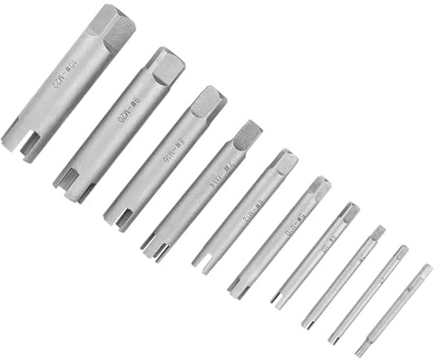 RASTKY Extracteur de Robinets Cassés en Acier – Ensemble d'extracteurs de Tarauds à Vis Dénudés, Kit d'outils en Acier Rapide de 10 Pièces pour Enlever les Boulons et Vis Rouillés, Cassés ou