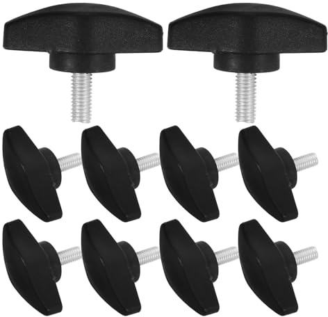 PACKOVE 10 Pcs M5x12-36 T-Shaped Thumb Screw Knobs Plastic Tee Wing Tightening Screws for Microphone Stand Clamp Fastening in Industrial and Scientific Applications