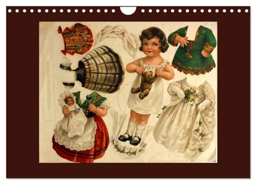 Alte europäische Ankleidepuppen aus Papier (Wandkalender 2026 DIN A4 quer), CALVENDO Monatskalender: Charmante alte Bögen mit Anziehpuppen zum Anschauen oder Ausschneiden (CALVENDO Kunst)