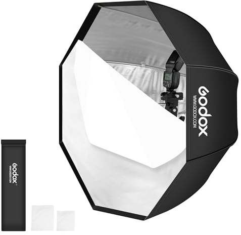 Godox Reflector Octogonal portátil de 120 cm / 47.2in con Bolsa de Transporte para Flash de Estudio fotográfico