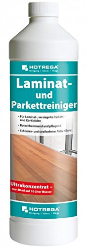 HOTREGA Laminat- und Parkettreiniger 1 l - Hochwertiges Wischpflege Konzentrat Laminat Parkett & Korkböden