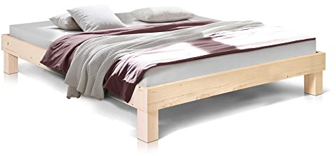 moebel-eins Massivholzbett Pumba Holzbett Doppelbett, Material Massivholz, Made in Germany, 180 x 200 cm, Natur, Standardhöhe