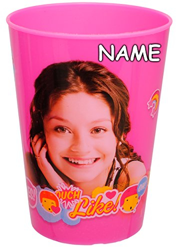 alles-meine.de GmbH 1 Stück 3 in 1 - Trinkbecher/Zahnputzbecher/Malbecher - Becher - - Soy Luna - ROSA - inkl. Name - 250 ml - Trinkglas aus Kunststoff Plastik - für Ki..