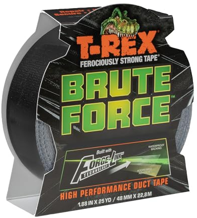 T-Rex Brute Force Duct Tape - The Strongest Heavy Duty High Performance Tape Gaffa Gaffer Waterproof Backing 48mm x 22.8m Black