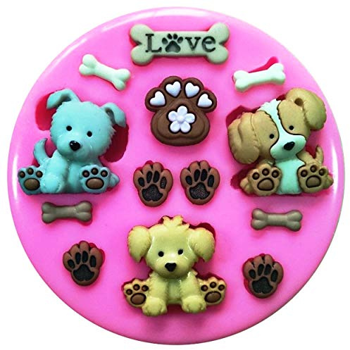 Cute Puppy Paws Dog Lover Silicone Mould Mold for Cake Decorating Cake Cupcake Toppers Icing Sugarcraft Tool by Fairie Blessings